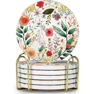 Deceram Blumenpracht 6er Keramik Untersetzer Set