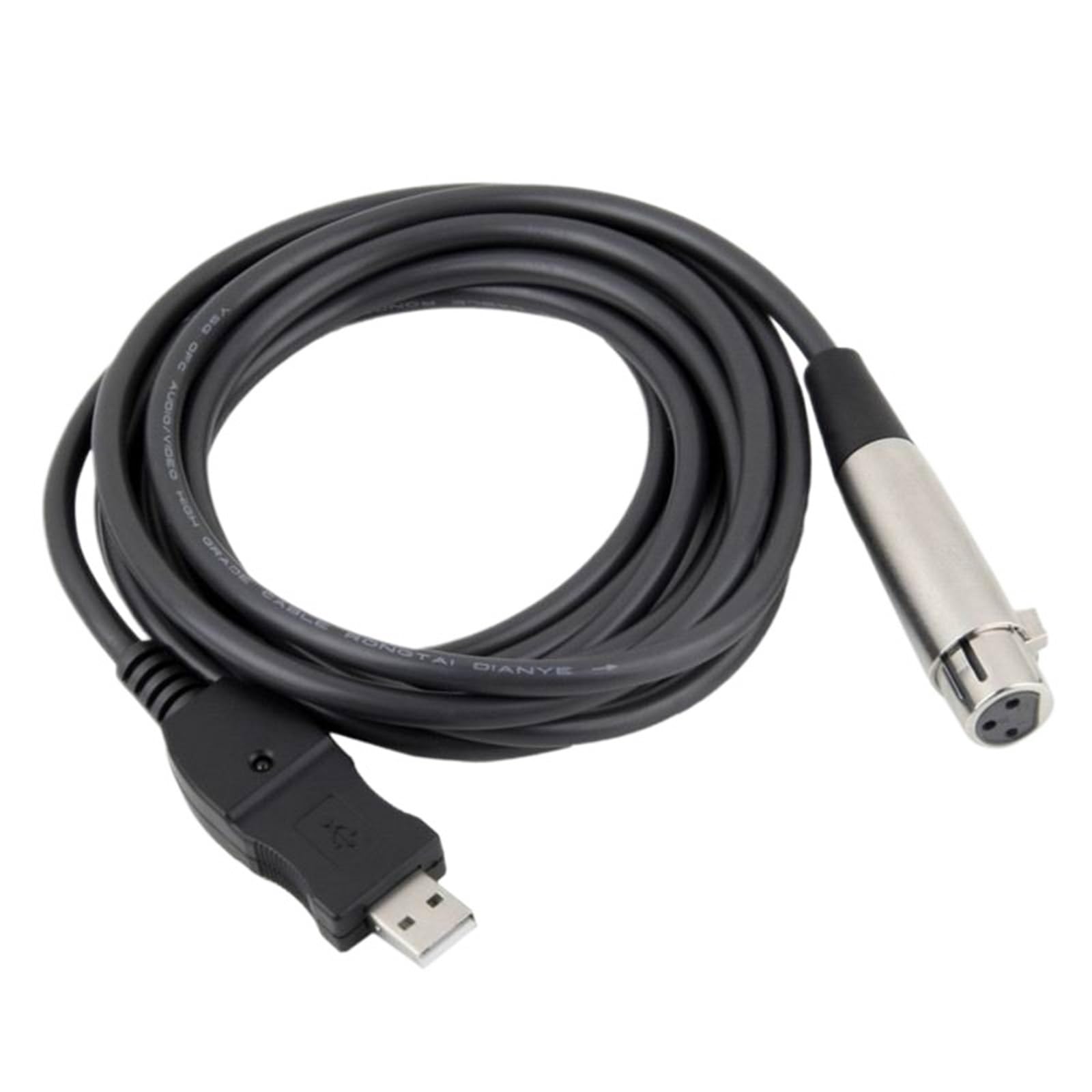 Cavo adattatore for microfono professionale da 3 m USB maschio a XLR femmina, cavo di collegamento for microfono, cavo di prolunga audio for microfono, nero, 50 pezzi