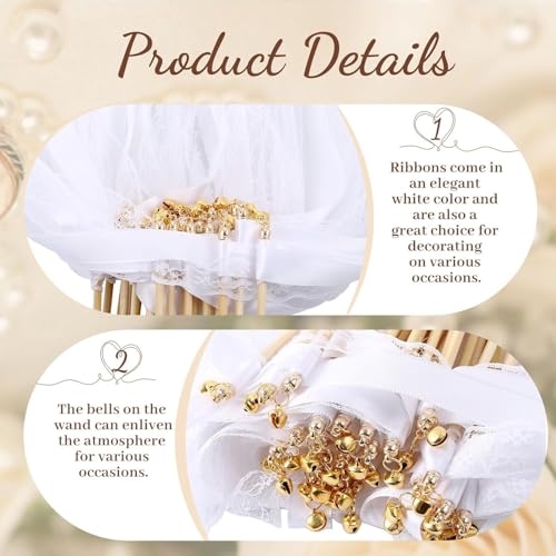 Wedding Wands Zauberstäbe Hochzeit Luftschlangen 30stk Spalier Hochzeit Wiederverwendbar Glücksstab Kein Grat für Hochzeiten Geburtstage Partys Feiertagsfeiern Verwendet Weihnachten (Weiß)