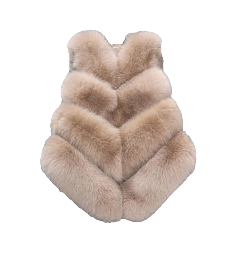 Chaqueta sin mangas chaleco invierno mujer abrigo corto piel artificial 6