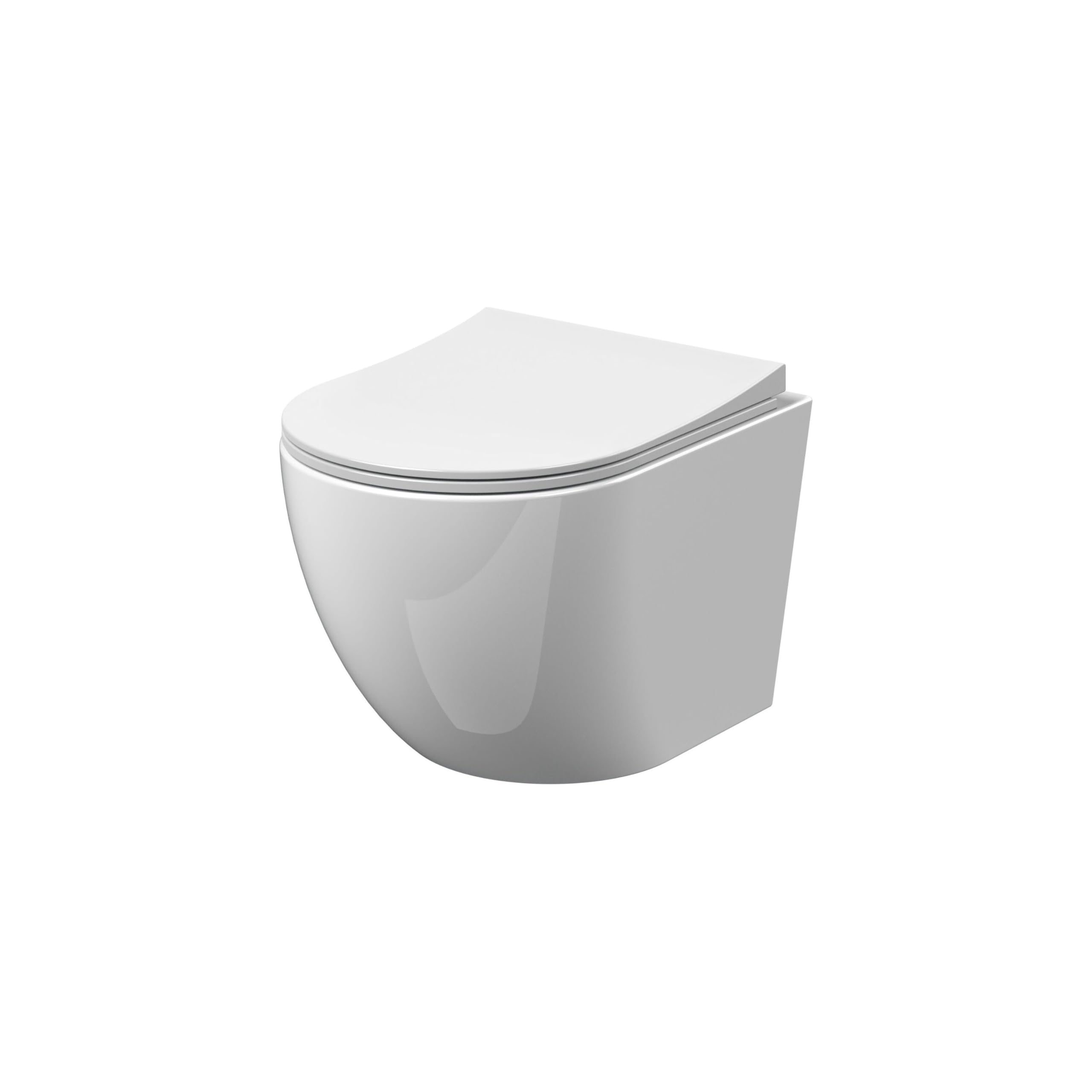 Balterley White Wall Hung Toilet, Round Soft Close Toilet Seat For Bathroom And Cloakroom, Toilets For Bathrooms, Wall Hung Pan With Soft Close Seat For Bathroom And Cloakroom - 360 X 482 X 323Mm (White)