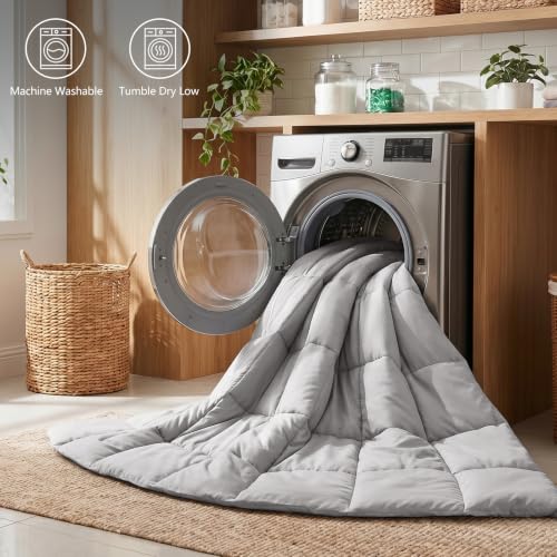 CozyLux Full Size Comforter Sets, 3-Piece Box-Stitched, French Grey by CozyLux - Used condition - Image 7