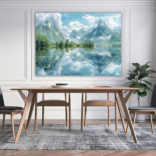 Tableau decoration murale salon paysage moderne en toile encadrée - 3