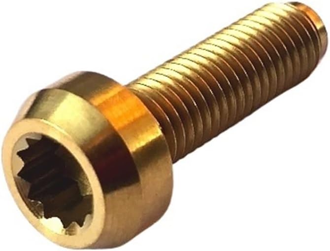 Compatible With 6Pcs Titanium BBS Split Rim Bolts M7*24 Mm 12 Point Hea D Screw Ti6Al4V Two-Piece Three Pieces Wheel Hub Ti Fastener(Gold,M7x32)