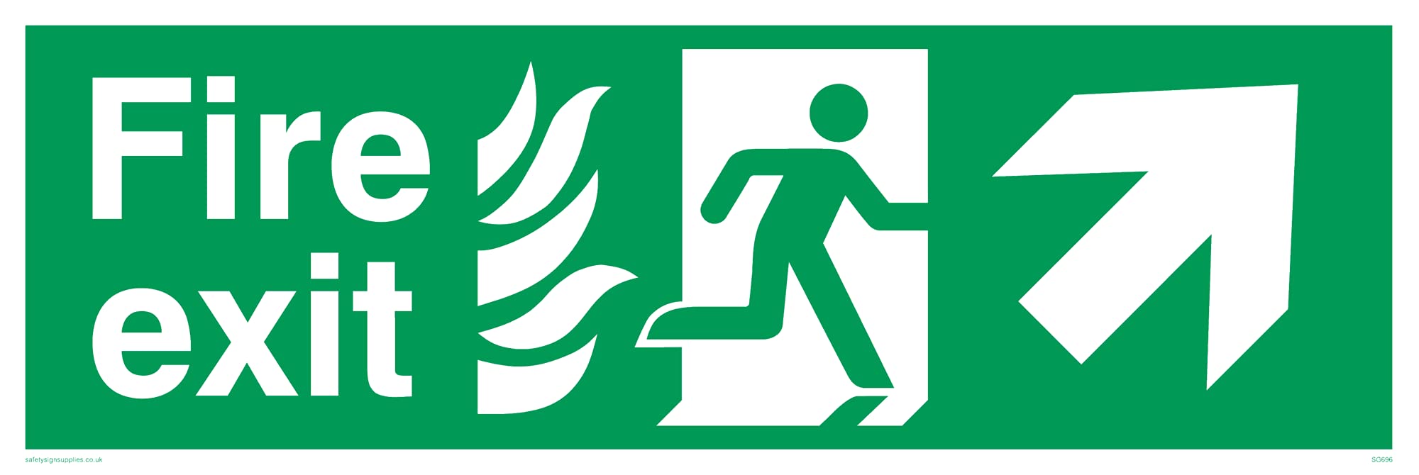 Pack of five - Fire ExitArrow Up Right Sign - 300x100mm - L31