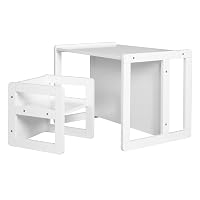roba Set Sgabello e Tavolo Reversibili 3 in 1 - Regolazione in 3 Altezze di Seduta
