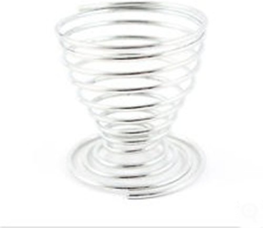 4pcs Kitchen Stainelss Spring Wire Tray Egg Cup Boiled Eggs