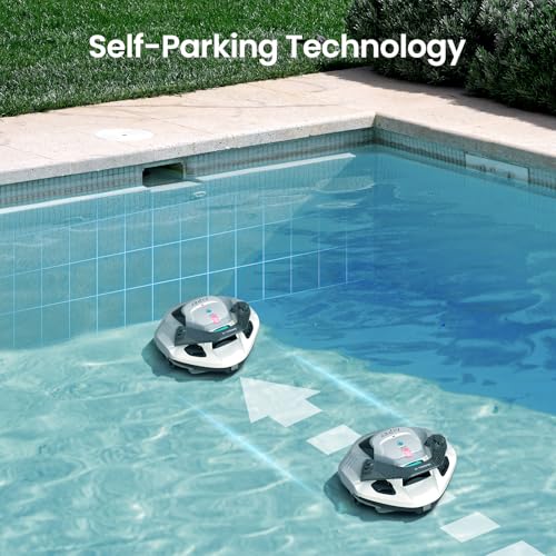 Image of AIPER Seagull SE 2025 Cordless Robotic Pool Vacuum with 1200GPH Strong Suction, Lasts 90 Mins Runtime, LED Indicator,Pool Vacuum for Above-Ground Pool up to 40 Feet, Snow White & Teal