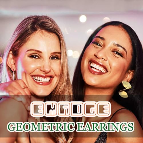 Heart Dangle Earrings Studs Gold Star Statement Earrings Flower Geometric Exaggerated Earrings Punk Minimalist Ear Jewelry for Women and Girls (Gold) 6