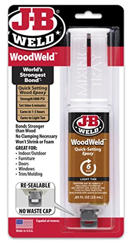 J-B Weld 50151 WoodWeld Two-Part Epoxy Syringe for Wood Repairs