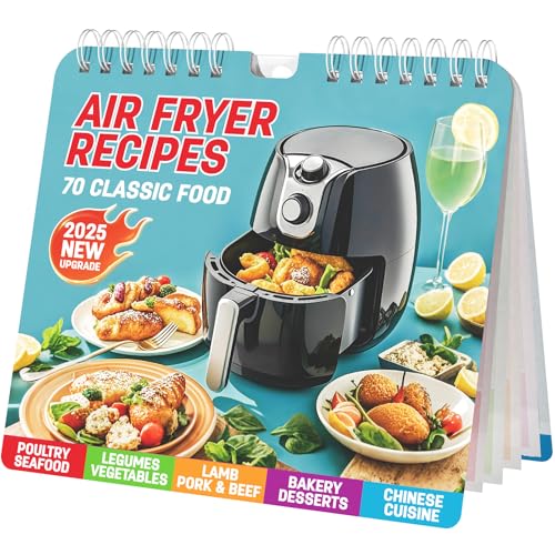 2025 Air Fryer Cheat Sheet Magnets Cooking Guide Booklet Illustrated Air Fryer Recipes Flip Chart...