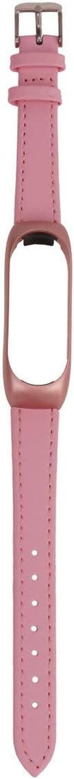 Hemobllo Leather Smart Watch Strap Smartband Strap Belt Replacement Wristbands Replacement Band Compatible for Xiaomi 4 (Pink)