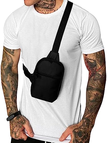 Mini Bolsa Lateral Shoulder Bag Masculina Pega Visão Preto Liso