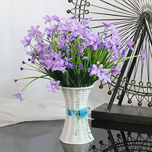 Diomand 10 Bundles Artificial Daffodils Flowers, Outdoor Uv Resistant Fake Flower No Fade Faux Plastic Greenery Shrubs Plants For Garden Porch Window Box Wedding Decor (Purple) #TOP4