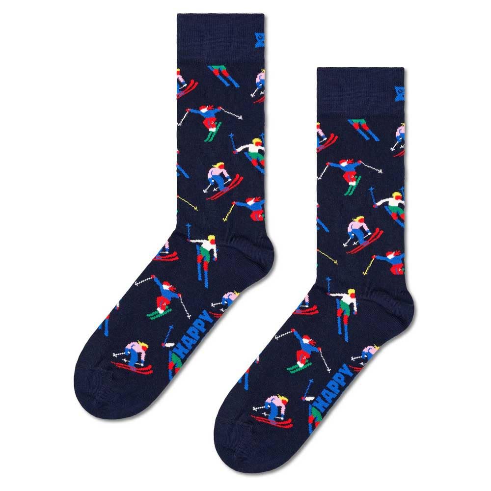 Happy Socks Unisex Blue Skiing Crew Socks Eu 36-40
