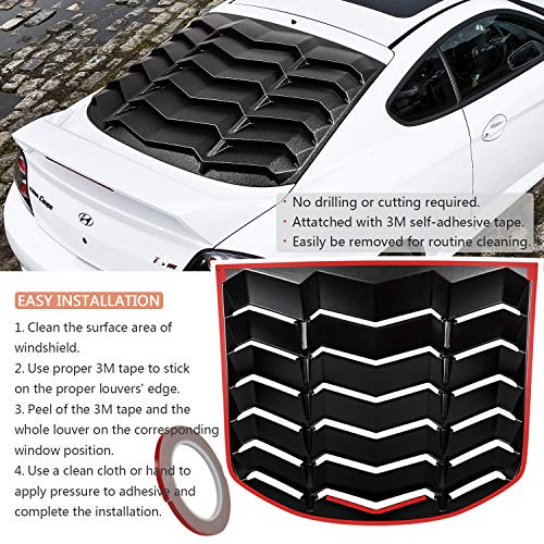 Rear & Side Window Louvers Windshield Sunshade Cover Fits For Hyundai Genesis Coupe 2010-2016 In Gt Lambo Style Abs Matte Black #TOP3