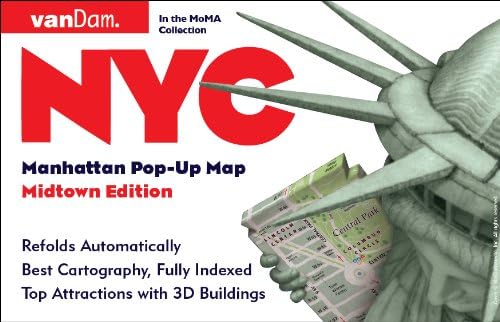 NYC Pop-Up Map by VanDam - Patented, laminated pocket city street map of Manhattan w/ all attractions, museums, sights, hotels, Broadway theaters & ... 2024 Edition - 2024 Edition - Folded Map, January 10, 2024