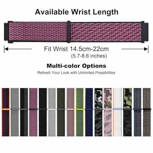 Image of WOCCI Adjustable Nylon Sport Watch Bands with Hook and Loop Fastener, Quick Release Watch Straps for Men and Women, Band Width 18mm 20mm 22mm