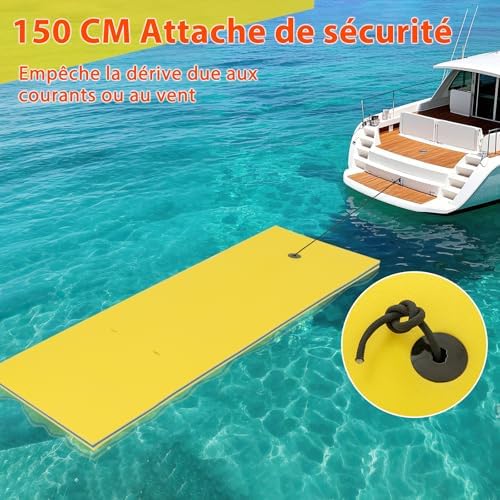 GOPLUS Matelas Mousse Américain Piscine pour Adultes - 90x220cm/355x180cm, Lac, Plage, Yacht