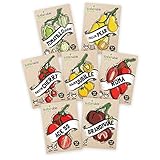 Tomato Seeds Variety Pack - 100% Non GMO - Cherry, Brandywine Beefsteak, Yellow Pear, Golden Jubilee, Plum Roma, Tomatillo Verde, Ace 55. Heirloom Tomatoes Seeds for Planting in Your Organic Garden