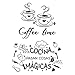 2pcs Pegatinas Pared Cocina Decorativas con Frases Españoles Vinilos Letras Stickers Adhesivos Comedor Cafetería Restaurante Habitación Coffee time En esta cocina.