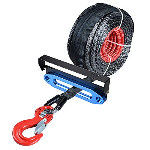 amopacorp 92 feet x 1/2 inch Synthetic Winch Rope Protective Sleeve and 10