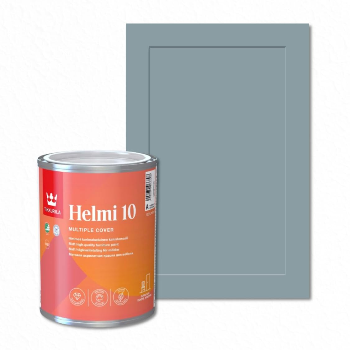 TIKKURILA Helmi 10 Matt Paint for Kitchen Cupboards, Furniture & MDF | Durable Interior Wood Finish - 1L Tide L491