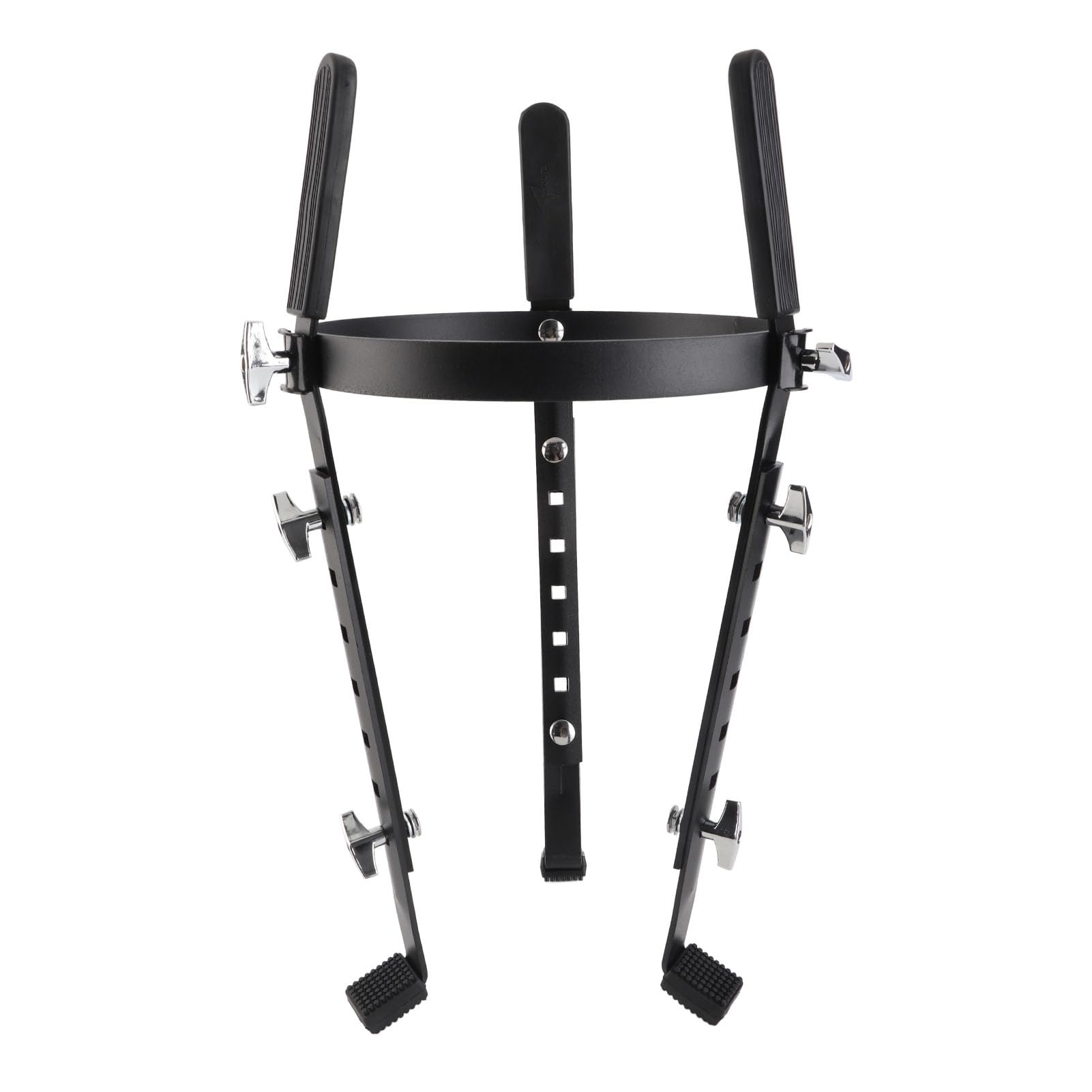 Naroote Soporte de Tambor de Conga de Hierro Ajustable para Prácticas de Interpretación Negro, Durabilidad Superior para Todos los Tamaños, Compatibilidad Universal para Base de Tambor, Ideal para