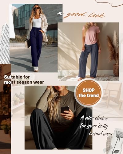 Neer 3 Pack Women's Baggy Sweatpants with Pockets, Wide Leg Yoga Pants Cozy Thick Lounge Pants Drawstring Casual Loose Jogger2