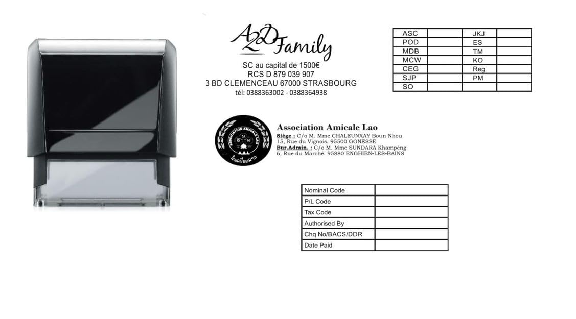 maxum Personalised Custom Made Self Inking Rubber Stamp (up to 8 Lines of Text) 73 x 35 mm for Addresses, Logos, grids etc
