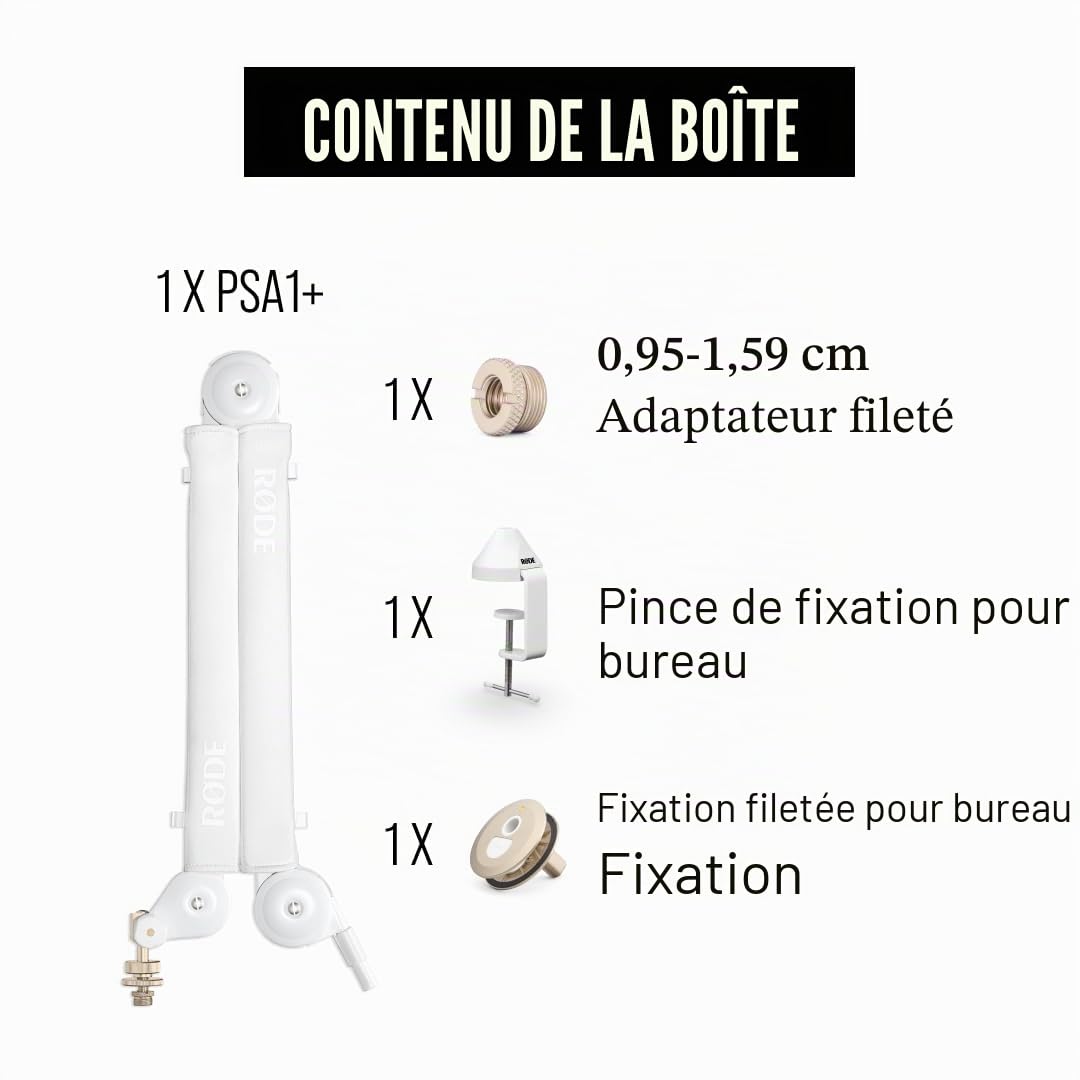 RØDE Microphones bras de studio professionnel premium PSA1+ (Rouge)
