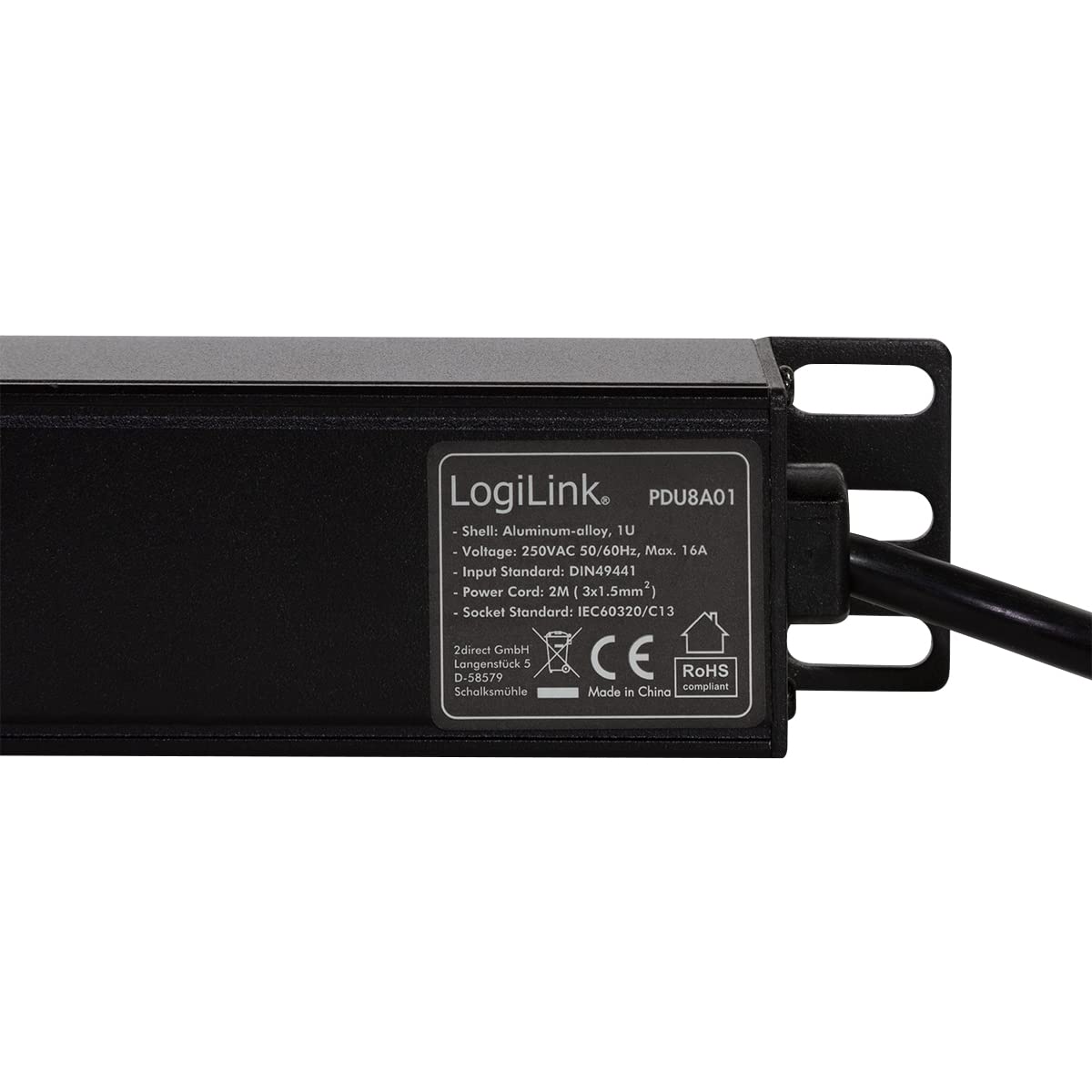 Power Strip PDU WP Rack 19 8-Sockets C13, SCHUKO PLUG