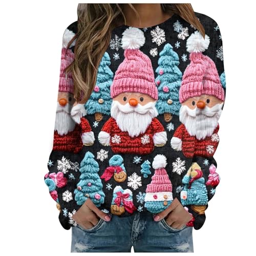 Pull-over à manches longues pour femme parfait pour les soirées de Noël