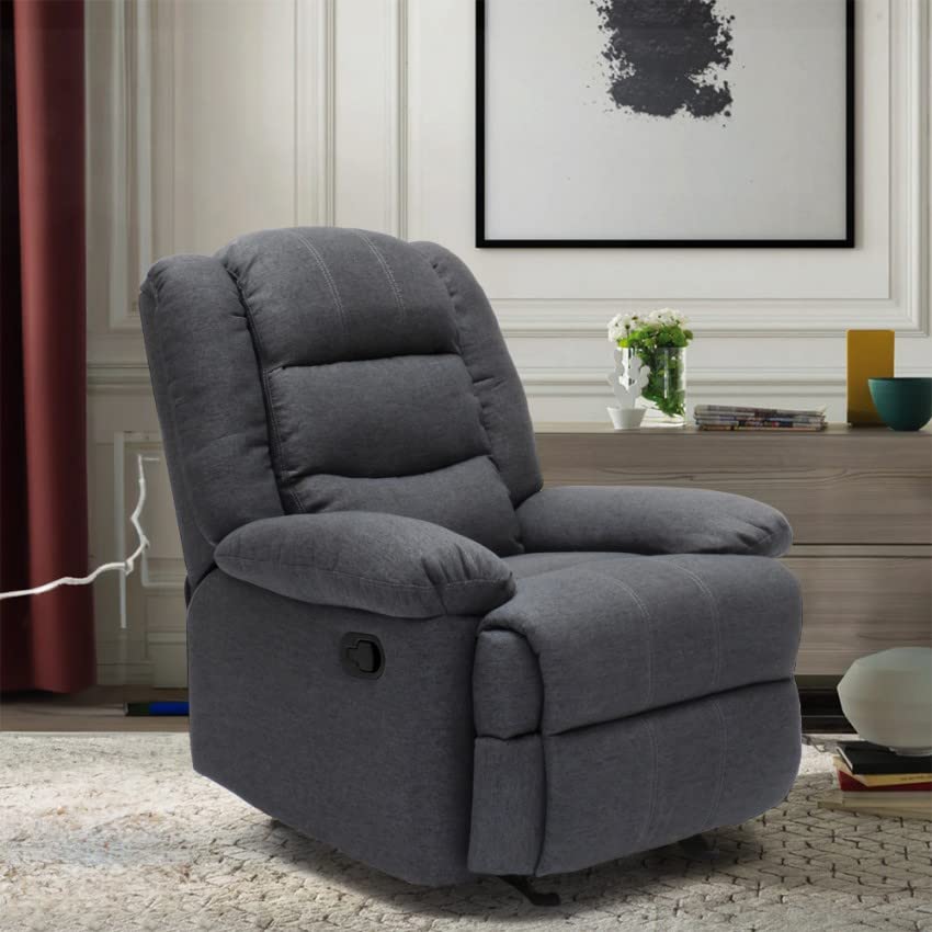 Produce Shop Sillón Mecedora Reclinable con Reposapiés de Tejido Sofia - Gris
