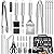 POLIGO 29PCS BBQ Grill Accessories Kit with 2 Different Grill Essential Tongs in Bag - Complete Heavy Duty Barbecue Tools Set for Backyard Party - Perfect Grilling Gifts on Birthday Christmas