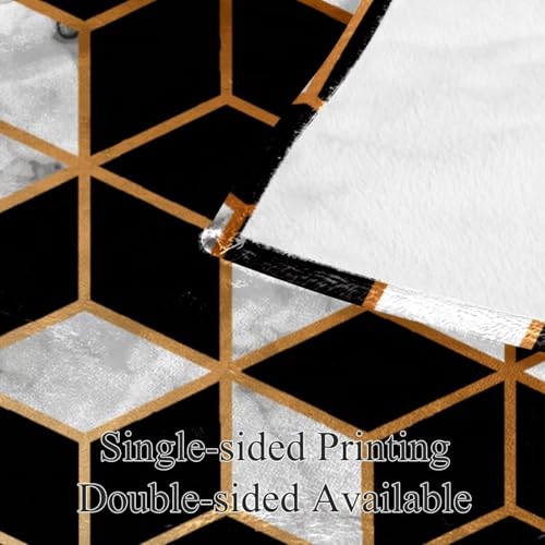 Couverture polaire géométrie dorée plaid microfibre chaud doux jeté de canapé 150x200