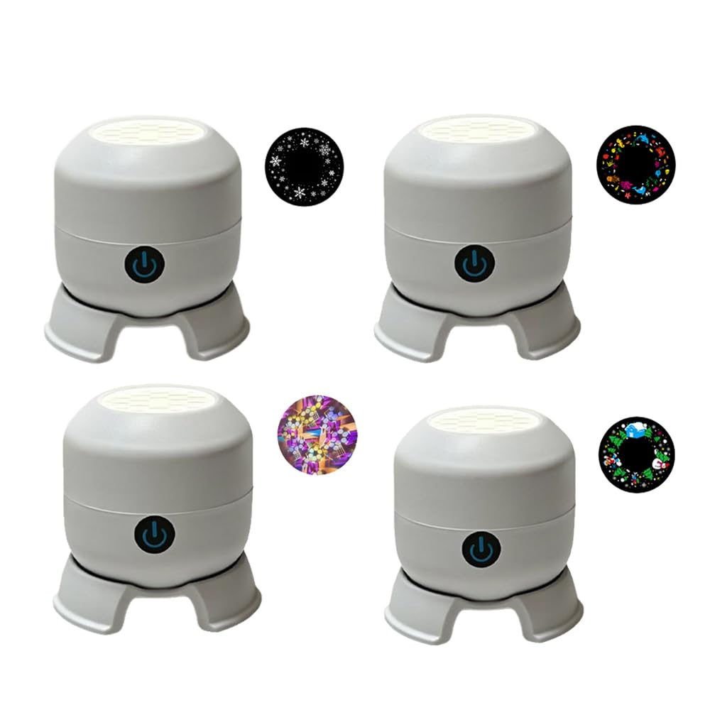 4Pc Dynamic Rotating LED Ocean Projector Light, 360° Ocean Wave Night Light