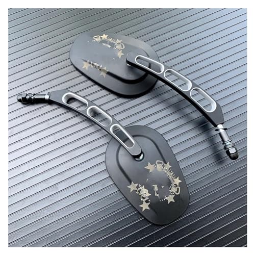 Espejos retrovisores negros para moto Harley Davidson Dyna Sportster y Softail 2