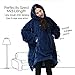 Nestl Wearable Blanket Hoodie for Kids, Reversible Plush Microfiber Hooded Blanket Kids, Oversized Sweatshirt Blanket One Size Fits All, Warm and Cozy Hoodie Blanket for Kids - Navy/Planet