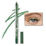 evpct 1Pcs Green Color Gel Glitter Eyeliner Pencils Set for Women Waterline Waterproof Smudge Proof lapiz de ojos delineador de ojos contra el agua Eye Liner Makeup,08 Green