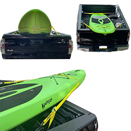 SecureMyCargo - Kayak & Paddleboard Truck Bed Strap – Fast 30‑Second Tie‑Down System for Pickups – Secure SUP, Canoe, or Kayak Without Ratchets or Knots – Standard Single‑Craft Strap System