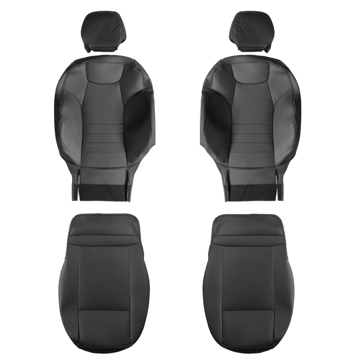 Ensemble de housses de sièges avant 2 pièces pour Mercedes-Benz GLK 2008-2016, en cuir PU imperméable, compatibles avec l’airbag (noir)