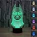 Produktbild SmartEra® 3D optische Täuschung Batman Modell, 7 Farbwechsel , Fantastische USB-Touch-Taste LED-Schreibtisch Tabellen Licht Lampe