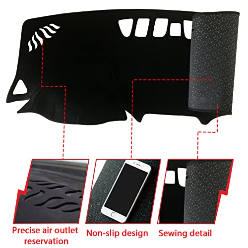 Inuboxes Dashboard Dash Board Cover Mat Pad Carpet Non-Slip Custom Compatible With Chevy/Chevrolet Equinox 2018-2022 Protector Sunshield (Black Trim) #TOP1
