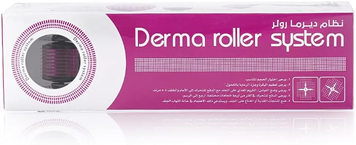DigiTek Derma Roller Micro Needle Roller 0.5 mm – Microneedle Derma Roller for Face – Titanium Derma Roller Kit for Silky and Beautiful Skin