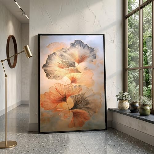Tableau toile feuilles de ginkgo pour réchauffer votre déco