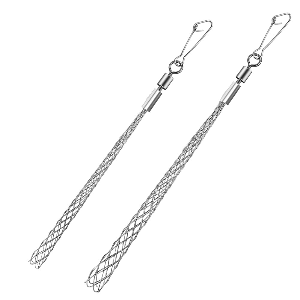 pofaa Flexible Snap Wire Pulling Grip 2 PCS Wire Pulling Tools Mesh Cable Pullers Metal Cable Puller Sock