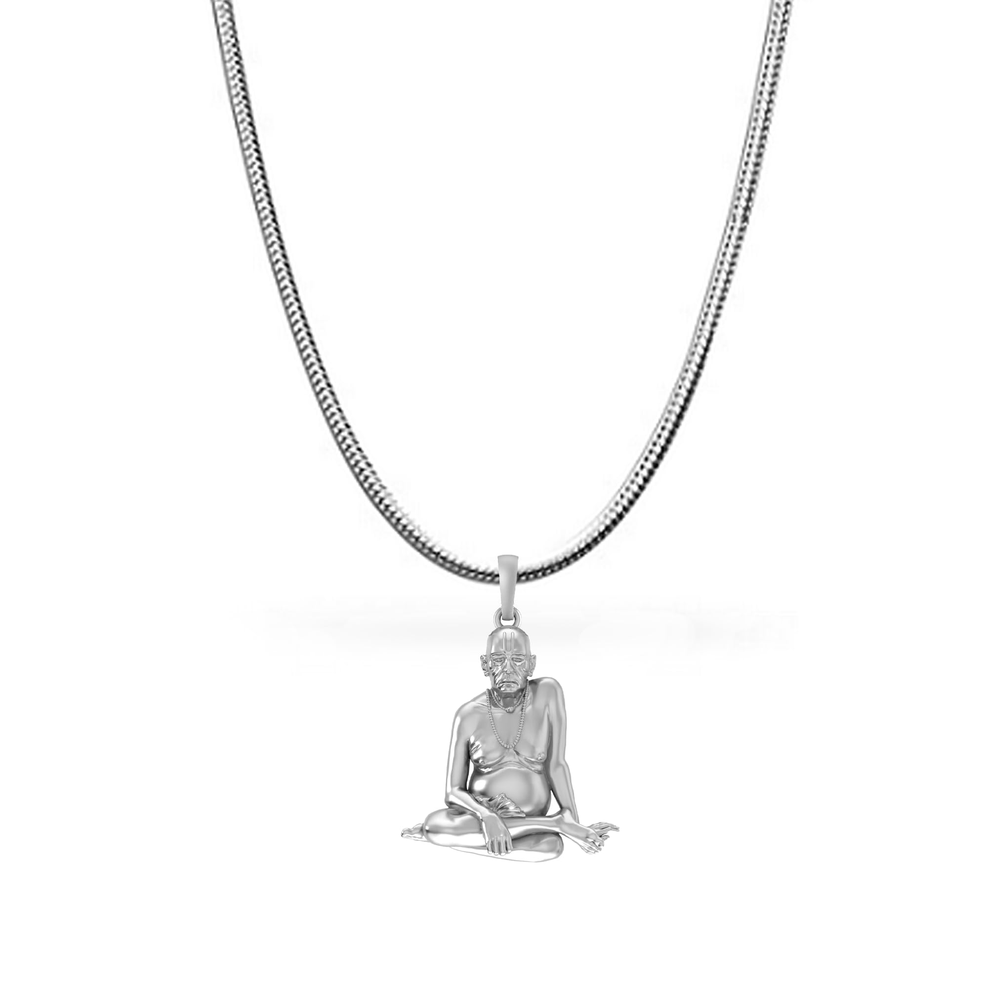 akshat sapphire Sterling Silver (92.5% purity) Spiritual Swami Samarth Chain Pendant for Men and Women Pure Silver Swami of Akkalkot Smarth Chain Locket-picture-33