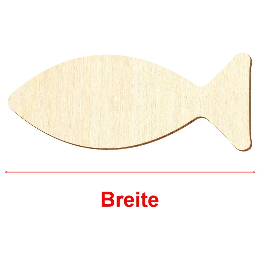 Einfacher Holz Fisch - Deko Basteln 3-50cm, Pack mit:100 Stück, Breite:15cm breit