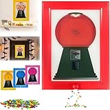 Práctico Marco De Caramelos, Dispensador De Caramelos Marco De Fotos,Dispensador Automático De Dulces Marco De Fotos De Pared, Caja De Pared Decorativa para Dulces Y Golosinas con Marco (Rojo)